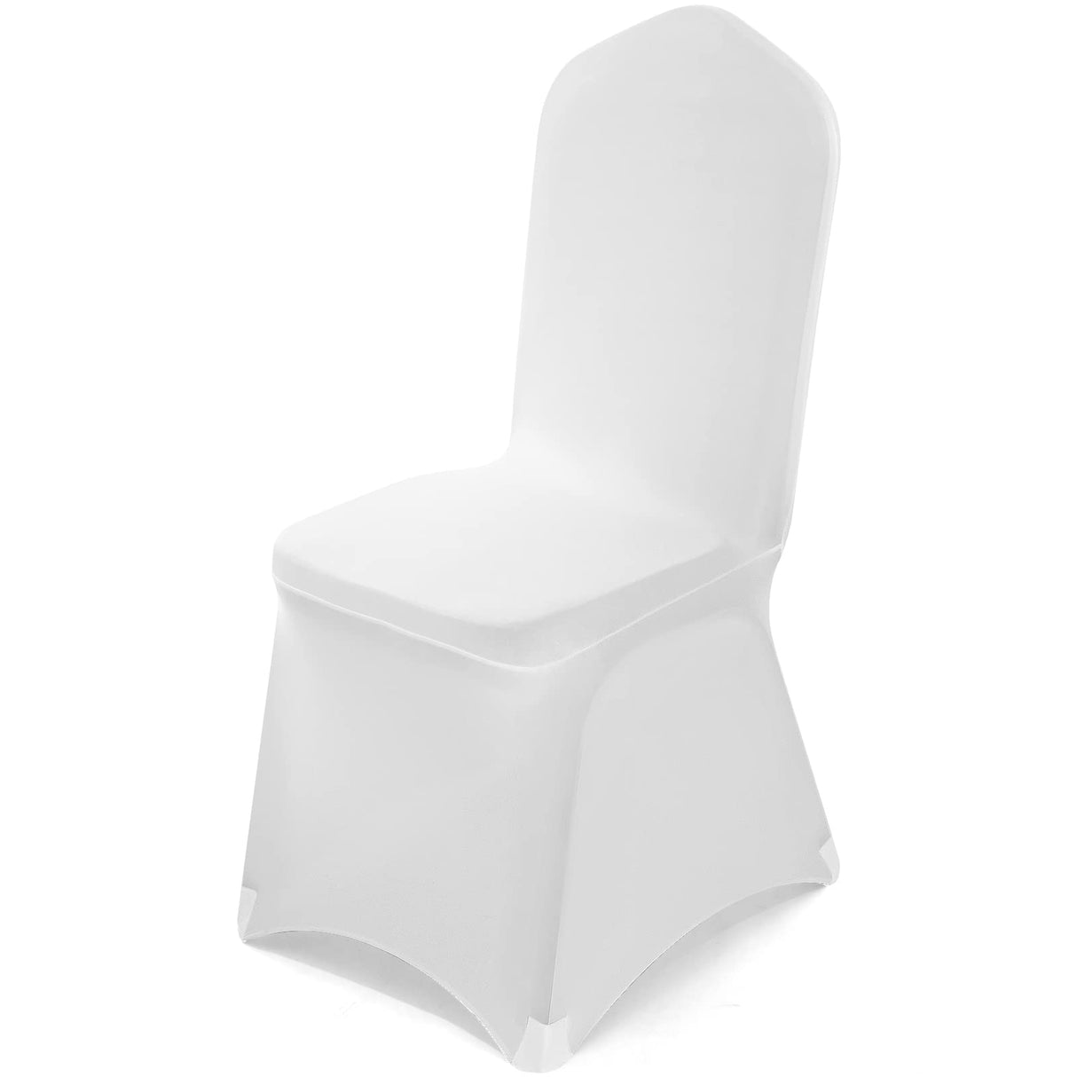 White chair cover placed on a chair.