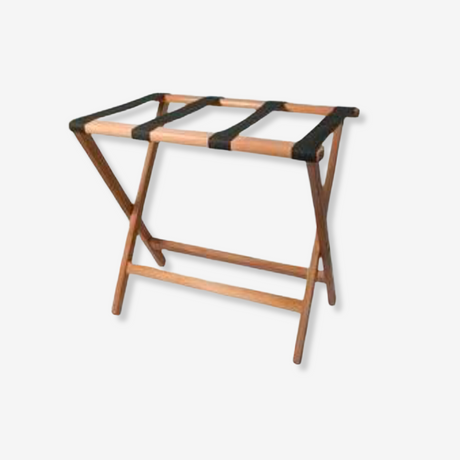 Natural wooden luggage rack for hotels.