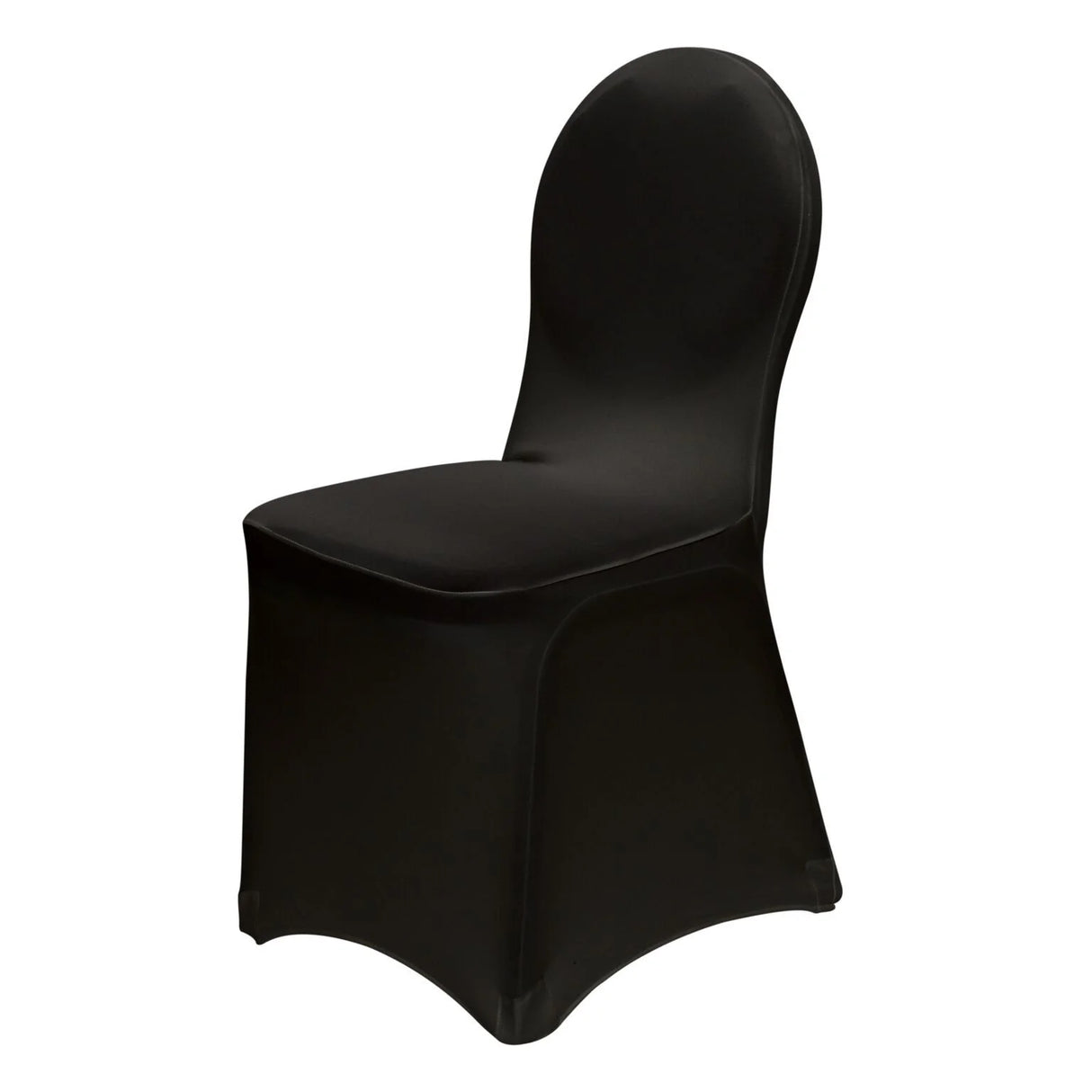 Black chair cover placed on a chair.